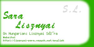 sara lisznyai business card